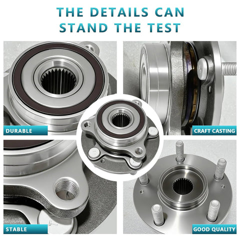 Two Pack Front And Rear Wheel Bearing Hub Assemblies For Hyundai Elantra Elantra GT Ioniq Veloster N Forte Niro Seltos And Kia Niro 513420 51750 F2000 Replacement Kit close-up showing durability features