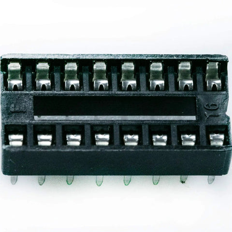 16 Pin DIP IC Socket, 2 Row, 2.54mm Pitch, Solder Type DIP Socket Adapter For PCB Boards, Durable Reusable Socket