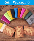 Passport Holder Wallet With RFID Blocking Leather Card Case For Travel For Women And Men Pink Durable Premium Leather Passport Cover Slim Yet Spacious Keeps Cards Safe Easy Access Top Notch Go To Travel Must Have in various colors with gift packaging displayed on a wooden table.