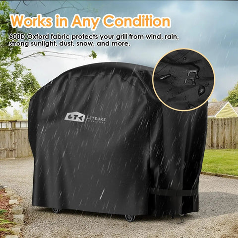 Heavy Duty Waterproof Outdoor Pizza Oven Table Cover For Grill Cart, UV Fade Resistant And Rip Proof, 600D Oxford Fabric With PVC Liner, Keeps Your Stand Safe, Fits 59 Inch Long By 35.43 Inch Wide By 49.21 Inch High, covering grill