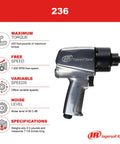Beast Half Inch Air Impact Wrench With 450 Ft-Lbs Max Torque, Pistol Grip, showcasing specs and features