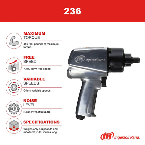 Beast Half Inch Air Impact Wrench With 450 Ft-Lbs Max Torque, Pistol Grip, showcasing specs and features