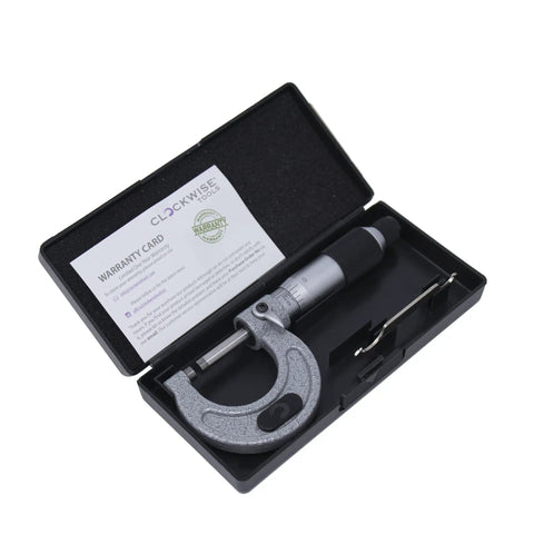 Shop-Grade Outside Micrometer 0-1 In With Carbide Tip 0.0001 In Graduations 0.00015 In Accuracy in protective case
