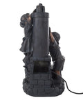 Side view of Outdoor Water Fountain With Boy And Girl Statues, Antique Bronze Finish, Soothing Water Sounds For Patio, Lawn, And Garden Decor