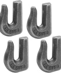 Three Eighth Inch Weld On Grab Hook Set G70 Forged Steel WLL 6600 Lb Beefy Heavy Duty Tow Hook Four Pack For Cars Trucks SUVs RVs UTVs Tractors