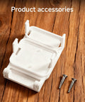 Garage Door Sensor Bracket For Entry Sensors Durable Mount With Pre Installed Tape And Screws No Fuss Install Easy To Use Garage Door Sensor Holder Compatible With Door And Alarm Contact Sensors white plastic bracket with screws