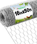 Chicken Wire Fencing Hex Mesh Roll 16 Inch By 50 Foot Galvanized Poultry Netting for Garden Beds and Plant Supports.