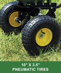 10 inch pneumatic tires on 60 Lb Walk Behind Spreader Built Tough With Pre Assembled Hopper And Enclosed Gear Box, Cable Flow Control