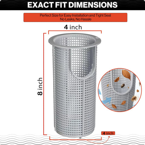 SPX2800M Pool Pump Basket Replacement For Max Flo SP1800 And SP2800 Heavy Duty Pool Filter Strainer Basket 4x8 inch size