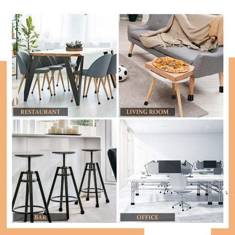 Kick Your Workstation Vibe Up With These Premium Round Rubber Chair Leg Tips And Heavy Duty Floor Guard Caps in restaurant and office settings.