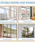 Sliding Glass Door Locks For Extra Security Child Safety Locks For Sliding Doors Window Lock Set Of 3 White Finish Universal Fit Easy To Install Durable Metal Hardware Durable Aluminum Construction Enhance Home Protection Against Intruders shown on aluminum, vinyl, wood, and metal windows and doors.