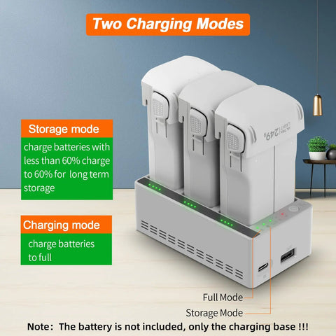 Three Bay Drone Battery Charging Dock For L1 And X1 Batteries Fast Three Battery Charging Station With LED Indicators