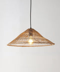 Brown Farmhouse Coastal One Light LED Pendant With Rattan Cone Shade, Plug In Or Hardwired Swag Lamp For Kitchen Island Dining Room Bedroom, 180 Inch Cord, LED Bulbs Included