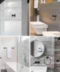 All In One Bathroom Set With Oil Rubbed Bronze 3 Light Vanity Fixture, Towel Bar And Ring, Robe Hook And Toilet Paper Holder