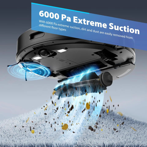 Beast Mode Vacuum And Mop Combo With 6000Pa Suction Auto Carpet Boost Smart LiDAR Navigation 150 Minute Runtime Great