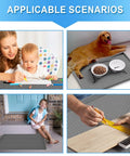 Under Sink Mat 34 Inch By 22 Inch By 0.67 Inch Silicone Cabinet Protector For Kitchen And Bathroom in various uses, dark gray