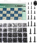 1200 Pcs Black Phillips Truss Head Self Tapping Screws Set M1.2 To M2.3 with Washer Wafer and Pan Head for DIY, electronics