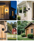 10 Inch Dome Gooseneck Outdoor Wall Light Bronze Exterior Barn Porch Fixture With Wall Mount 2 Pack on various exteriors