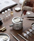 Watch Movement Holder And Base Repair Stand For 2824 2892 8200 2813 NH35 NH36 Movements with tools on wooden table
