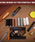 Upholstery Repair Sewing Kit with Heavy Duty Tools, Awl, Seam Ripper, Needles, Upholstery Thread, Leather Craft Essentials