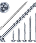 No 8 Pocket Hole Screws Kit With 550 Pieces And 150mm Drill Bit, multiple sizes, blue-coated wood screws for cabinets and furniture
