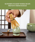 Matcha Whisk Set With Ceramic Bowl And All The Goods, Includes Bamboo Chasen, Holder Stand, Powder Sifter, Scoop, Measuring Spoon And Cup For Ceremonial Grade Tea, Mottled Green