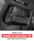 Toyota Land Cruiser Rear Side Window Hanging Bag Organizer For 2024 2025 2026 LC250 Prado Canvas Storage Box Interior Organizer Durable Tear Resistant Tuning Accessory 1 Left Side Bag
