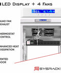 42U Floor Standing Server Rack 19 Inch Wide 35 Deep Homelab Cabinet showing LED display and 4 cooling fans for enhanced airflow.