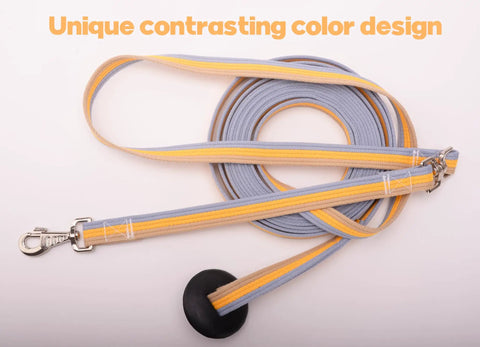Cotton Lunge Line For Horses With Rubber Stop And Swivel Bolt Snap 24 Foot Equine Training Tool displaying contrasting colors