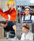 Workers using 50 Pair Clear Safety Glasses ANSI Z87.1 Eye Protection For Men And Women in various job settings
