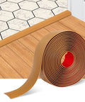 Self Adhesive Floor Transition Strip For Laminate And Vinyl Flooring Wood Grain Look Easy Install 1.57 Inch Wide 10 Feet Long Light Brown Durable PVC Edge Divider To Bridge Floors Smoothly And Minimize Trip Hazards
