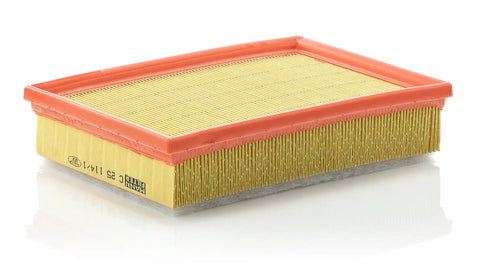 Engine Air Filter Replacement with Prefilter for BMW, fits 1992-2006 models, improves dirt separation and blocks dust, side view