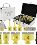 Diamond core drill bit set, 10-piece, yellow Dartotek bits with metal case