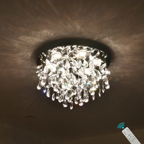 20 Inch Modern Crystal Chandelier With Dimmable LED Lighting For Living Room, Dining Room, Foyer And Bedroom, shining lights