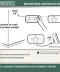 Mounting instructions for Color Track Humidity Meter And Indoor Thermometer Analog Weather Station with wall and desktop setup options.