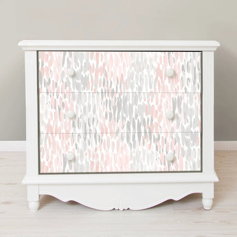 Peel And Stick Pink And Grey Speckle Wallpaper For Walls Easy To Apply And Remove Repositionable And Residue Free drawer dresser