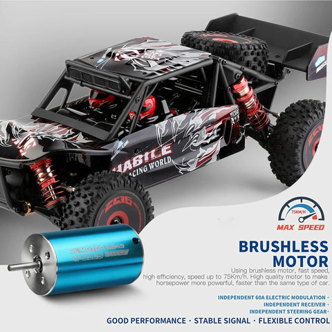 4WD 1 To 12 Scale Brushless RC Truck With Metal Chassis All Terrain Off Road RTR 2 4Ghz Radio Speeds Up To 75 Kmh for Adults