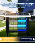 Outdoor Solar Mosquito Zapper Portable With 13 Ft Extension Cord in a modern house setting during nighttime.