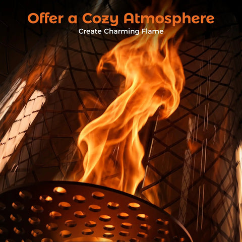 Gas Patio Heater With Wheels, Floor Standing Outdoor Heater With Round Dancing Flame And Glass Tube for cozy atmosphere