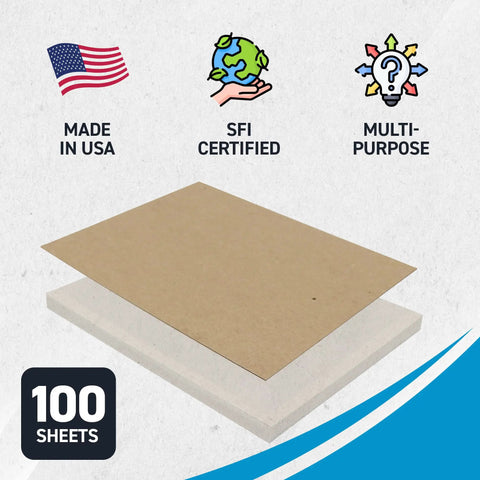 Heavy Duty Kraft Chipboard Sheets 8.5x11 Inches 100 Pack 30 Pt Thick Paperboard For Scrapbooking Books Picture Frame Backing Arts And Crafts DIY Projects