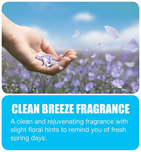 Hand releasing petals over field, representing Clean Breeze fragrance from Heavy Duty Urinal Screen With Non Para Block And Clean Breeze Fragrance For Restrooms Delivers Up To 2000 Flushes Water Soluble Biodegradable Block Pack Of 12 Ideal For Offices Schools Restaurants Hotels Stores.