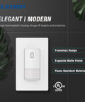 Motion Sensor Light Switch With Occupancy Detection No Neutral Wire Required Single Pole Wall Switch UL Listed Matte White
