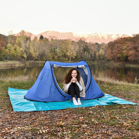 Heavy Duty Waterproof 10x12 Tarp 12 Mil Thick Blue Cover For Camping Tent Boat RV Car And Pool UV Resistant Rip And Tear Proof