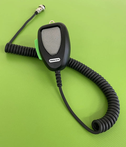 DIGIMIKE Microphone With Noise Reduction Circuit NRC For 6 Pin CB Radios And 10M Radios shown on green background