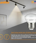 LED R14 Mini Flood Light Bulbs 4W Equivalent, 250 Lumen, E26 Medium Base, dimmable, ETL Listed, 2700K soft white, on a track