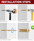 Installation steps for Heavy Duty Expansion Anchors And Screws For Door Hinge Repair With Tough As Nails Grip Plug Set.