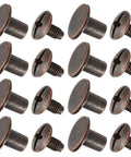 Premium Heavy Duty Chicago Binding Screws Rivet Kit No Sweat Install Copper Zinc Alloy Studs for Leather craft, showing detailed copper screw heads.