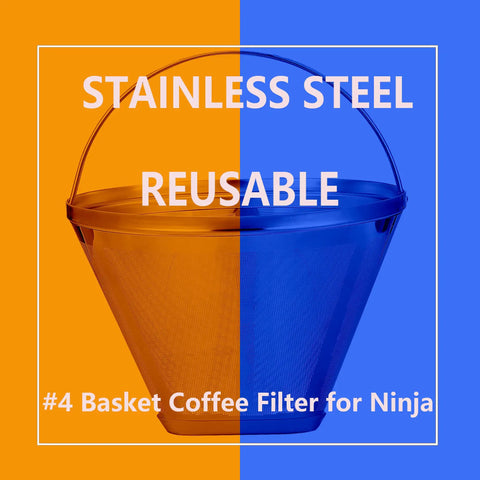 Reusable Number Four Cone Coffee Filters For Ninja Dual Brew Pro Coffee Makers Compatible With CFP301 CFP201 8 To 12 Cup