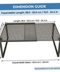 Heavy Duty Expandable Closet Shelf And Stackable Cabinet Organizer Set Black Adjustable Vertical Divider Rack dimension guide with measurements.