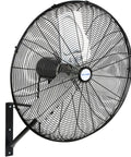 High Velocity 6500 CFM Wall Mounted Fan for Industrial Spaces, 24 Inch Air Circulator, heavy-duty metal design front view